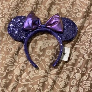 Disney Parks purple glitter Minnie ears